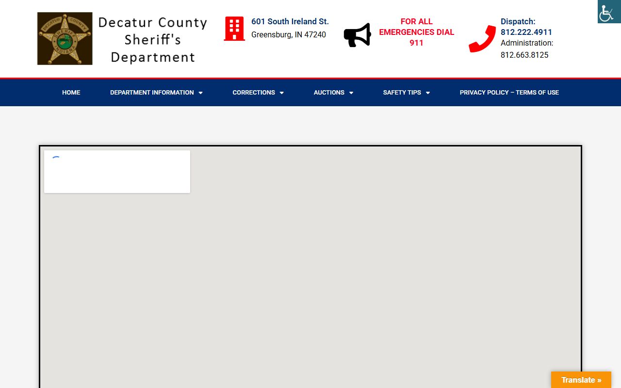 Decatur County Jail directions and inmate custody contact location